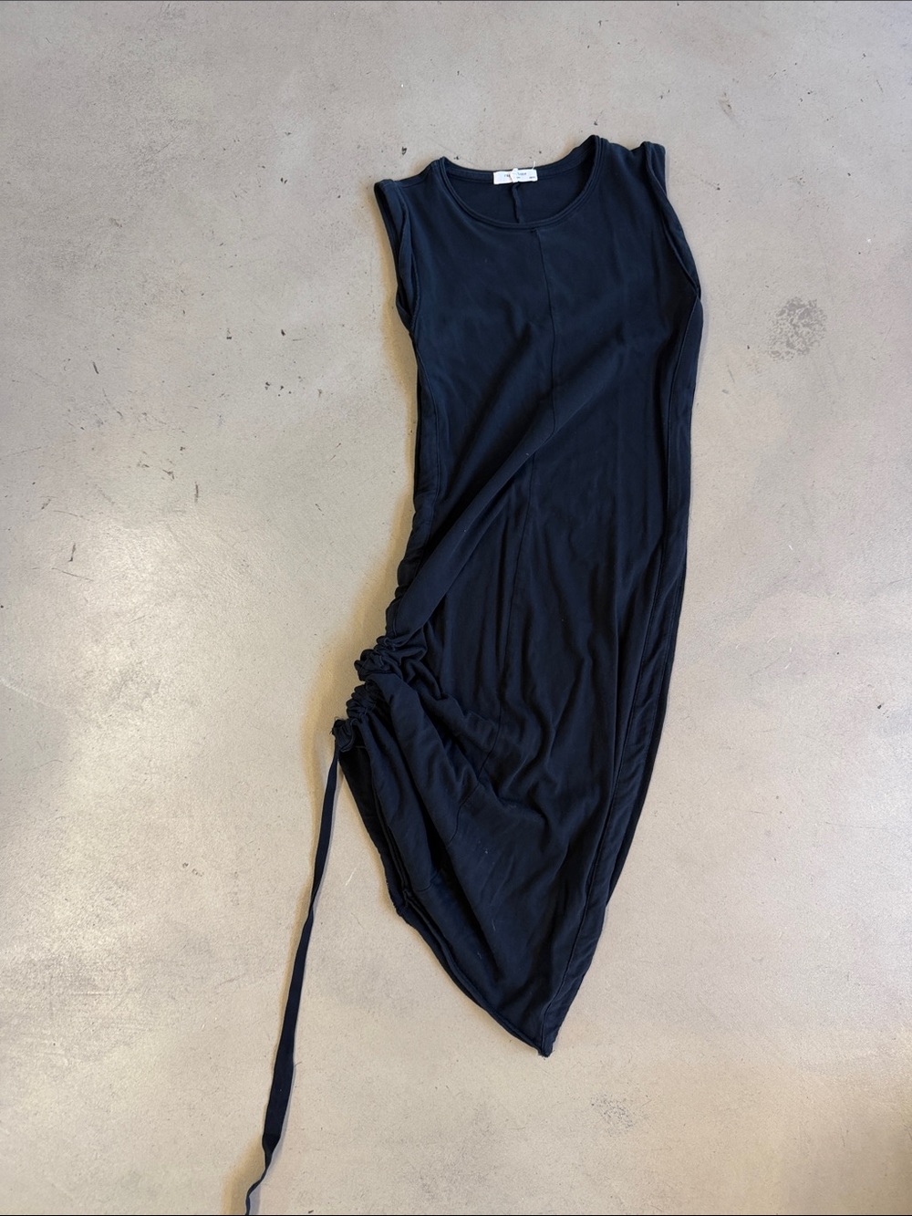 rag & bone Black Sleeveless Asymmetrical Ruched Dress